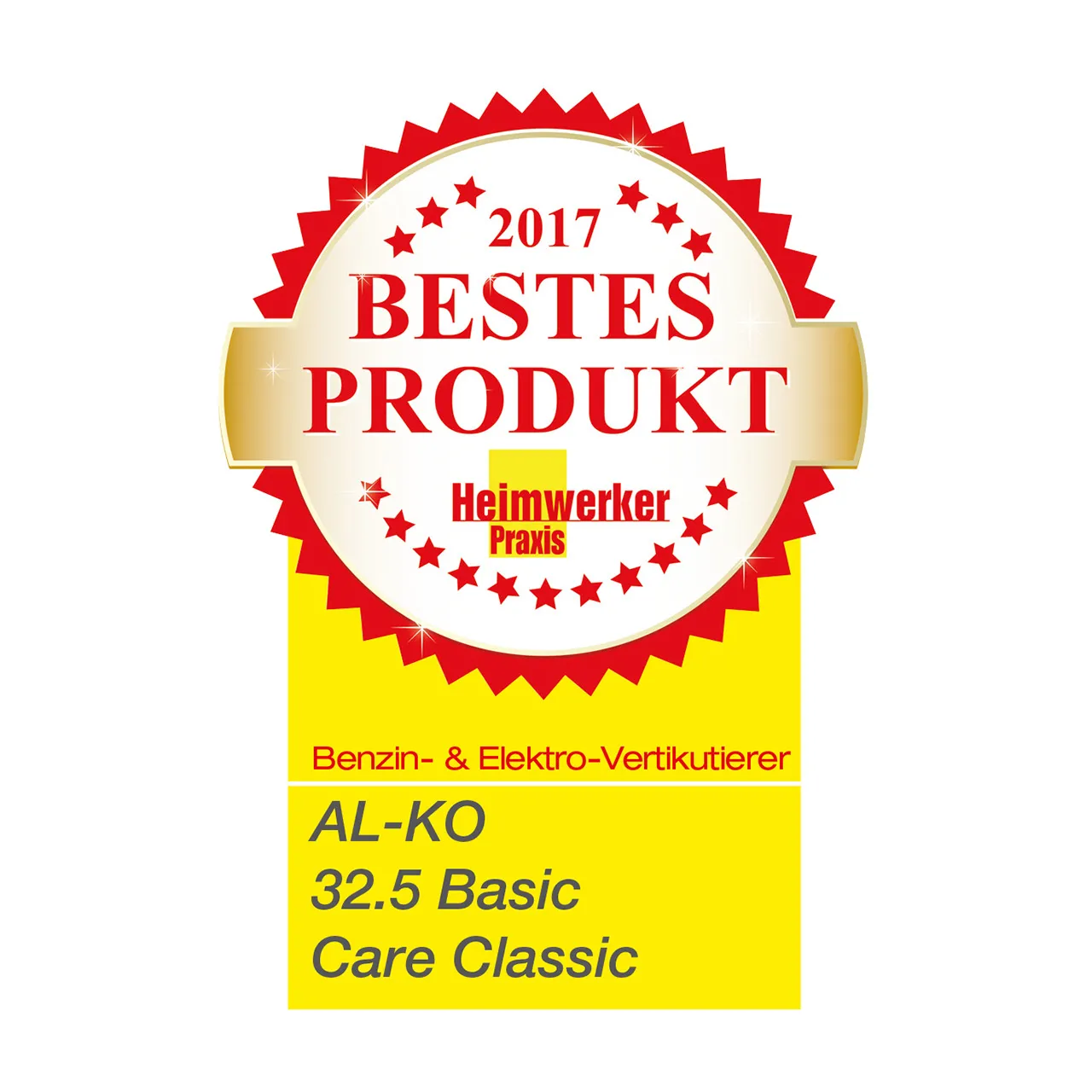 Testsiegel Heimwerkerpraxis | AL-KO Elektro-Vertikutierer Basic Care 32.5 VE Classic